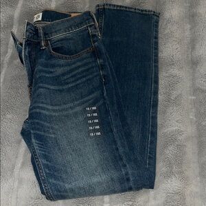 NWT Abercrombie & Fitch Boys Dark Blue Slim Straight Jeans